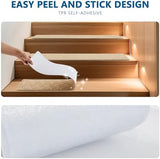 Stair Treads for Wooden Steps Indoor, 15 Pack 8" X 30" Non Slip Carpet Stair Treads with Reusable Adhesive for Kids Elders and Dogs, Surface Polyester TPR Backing Stair Rugs