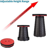 Fishboy Upgraded Collapsible Stool, 400lbs Max Weight, Lightweight But Sturdy, Portable Retractable Folding Telescoping Foldable Camping Stool for Adults Outdoor Fishing Hiking Gardening Travel BBQ