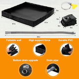 Upgraded Portable Shower Pan 41" x 41" x 5" with Mesh Storage Bag, Foldable Camping Shower Base & Floor with Detachable Drain Pipe Ideal for Camping, RV, Outdoor, Indoor and Portable Shower Stall