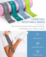 LIONSCOOL Pilates Ring Set – 14" Anti-Deformation Magic Circle with Padded Handles, Mini Ball, Resistance Bands, Guide & Bag