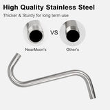 NearMoon S Shaped Shower Head Riser Pipe, Shower Extender Arm with Flange, Standard 1/2" Connection- Bathroom Accessory, 12 Inch (1 Pack, Brushed Nickel)