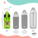 Zak Designs Minecraft Sage Kids Water Bottle For School or Travel, 16oz Durable Plastic Water Bottle With Straw, Handle, and Leak-Proof, Pop-Up Spout Cover, 2-Pack Set (Creeper)