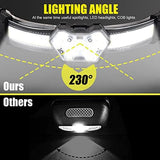 EXIN DECHEN LED Headlamp Rechargeable, 1200 Lumen Super Bright Headlamp Flashlight, 270° Wide Beam LED Headlamps with Red Taillight, 8 Mode Lightweight Waterproof Head Lamp