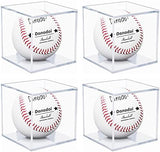 4 Pack Baseball Display Case UV Protected Acrylic Clear Baseball Holder Square Cube Ball Protector Memorabilia Autograph Display Box for Official Size Baseball, Clear