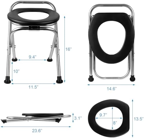 Portable Toilet for Camping, Portable Toilet Seat, Portable Toilet Travel, Stainless Steel Portable Toilet, Foldable Portable Toilet for Camping/Car