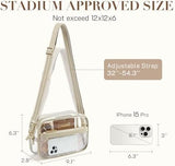 Missnine Clear Bag for Stadium Events Quilted Clear Purse for Women Stadium Approved PVC Crossbody Concert Bag