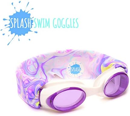 Splash Place SWIM GOGGLES with Fabric Strap - Adult & Kids Swim Goggles - PINKS & PURPLES