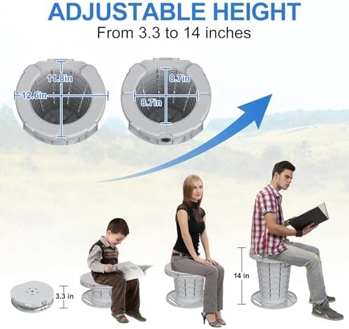 BLIKA Upgraded Retractable Portable Toilet with Cushion, 300LBS Adjustable Height Folding Toilet with Paper Holder, Travel Toilet Portable Camping Toilet, Soft Portable Toilet for Camping/Car