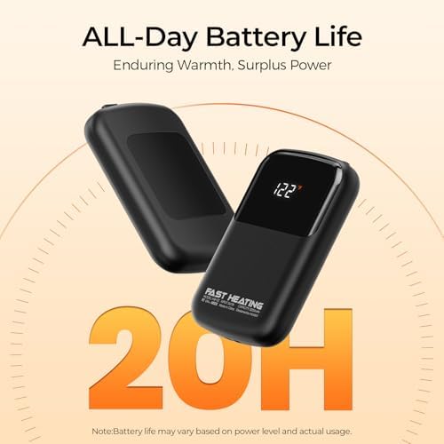 Hand Warmers Rechargeable 2 Pack with Gift Box, Portable Electric Hand Warmer with LED Display Battery and Temperature, Fast Heating, for Men, Women, Hunting Camping