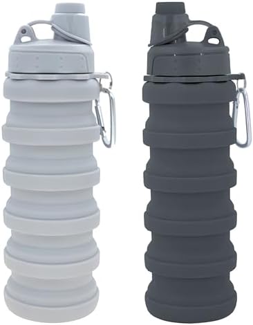 Collapsible Water Bottles Travel water bottle Sports Portable Sport Water Bottle Reusable Water Bottles comes with mountaineering Buckle 500ml silicone Water-proof camping water bottle