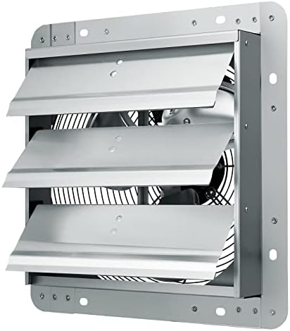 VEVOR 12'' Shutter Exhaust Fan, High-speed 1000 CFM, Aluminum Wall Mount Attic Fan with AC-motor, Ventilation and Cooling for Greenhouses, Garages, Sheds, Shops, FCC