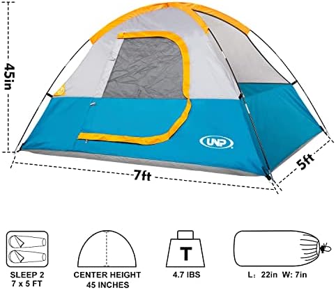 Camping Tent 2 Person, Waterproof Windproof Tent with Rainfly Easy Set up-Portable Dome Tents for Camping…