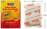 Large Hand & Body Warmers - Up to 18 Hours of Heat, Super Long Lasting - Easy, All Natural - Air Activated, for Body, Hands & Toes - Odorless Hot Hand Warmer - Sport Temp