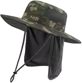 BASSDASH UPF 50+ Sun Fishing Hat Water Resistant with Detachable Neck Flap