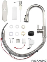 APPASO Touchless Kitchen Faucet, Motion Sensor Kitchen Sink Faucet with Pull Down ABS Sprayer 3 Modes, Activated Hands Free Faucets for Kitchen Sink with Soap Dispenser Stainless Steel, Brushed Nickel