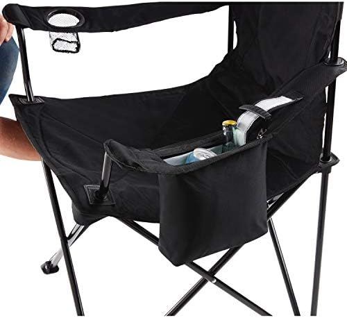 Coleman Portable Quad Camp Chair with 4-Can Cooler, Cushioned Seat & Back with Side Pockets & Cup Holder, Carry Bag Included
