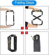 Mini Portable Folding Stool, Camping Fishing Stool for Adults Fishing Hiking Gardening and Beach with Carry Bag, Hold Up to 450lbs(Camouflage)