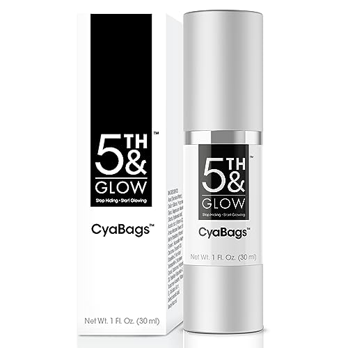 5th & Glow Cyabags - Eye Serum - Instant Eye Bag Remover and Eye Puffiness Reducer with Hyaluronic Acid and Vitamin C for Fine Lines, Wrinkles, and Under Eye Bags, 1 oz