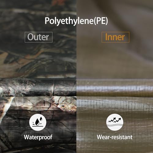 Heavy Duty 9 Mil Tarp Cover Waterproof UV Resistant Tarpaulin Used for Outdoor, Hunting, Camping, Backpacking, Canopy Tent, Ground Tarp, Cover Boat, Motorcycles, Roofs, Wood