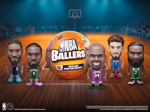 5 Surprise NBA Ballers Series 2 by ZURU, Licensed NBA Collectible, Surprise Unboxing Basketball Collectible Sports Toy for Boys, Ages 3 and up (2 Capsules)