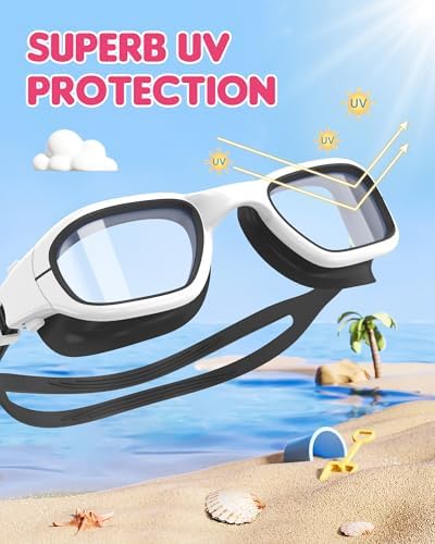 Kids Swim Goggles,Swimming Goggles for Kids 6-14, Anti-Fog UV Protection Pool Glasses for Boys Girls