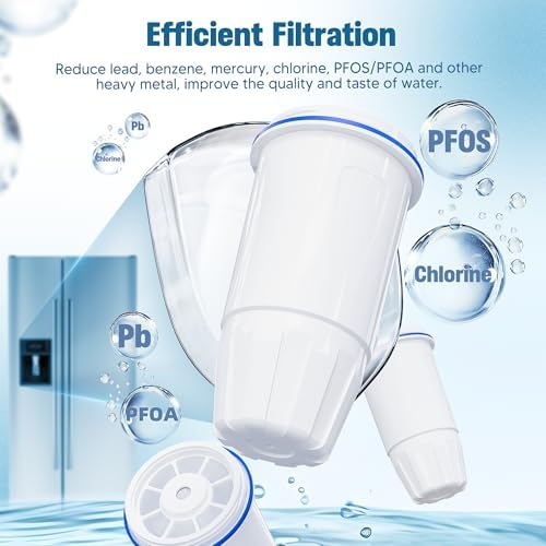 Upgraded Water Filter Replacement for Zero Pitcher and Dispenser ZR-001 ZR-004 ZP-006 ZR-017, Multi-Stage Filter System, Effectively Reducing Lead, Chromium, PFOA, and PFOS, Pack of 2, By DESENRUIS