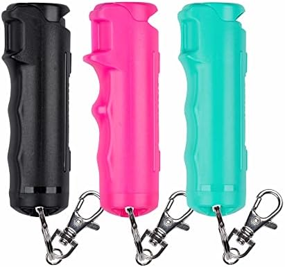 SABRE Pepper Gel with Fast Flip Top, Maximum Strength OC Spray, Snap Clip for Easy Carry and Fast Access, Finger Grip for More Accurate and Faster Aim, UV Marking Dye, 0.54 fl oz, Easy to Use Safety