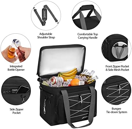 Maelstrom Soft Cooler Bag,Collapsible Soft Sided Cooler,24/30/60/75 Cans Beach Cooler,Ice Chest,Large Leakproof Camping Cooler,Portable Travel Cooler for Grocery Shopping,Camping,Road Trips