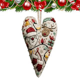 TIMLIFE DIY Heart Shaped Hand Embroidered Christmas Ornament Kit, 2026 New Embroidery Christmas Ornament Kits, Handmade Tree Decoration for Holiday Decorations, Winter Decor (4PCS)