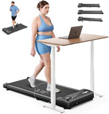 THERUN Walking Pad Treadmill Under Desk, Portable Mini Treadmill for Home/Office, Walking Pad Treadmill 2.5HP, Walking Jogging Machine with 265 lbs Weight Capacity Remote Control LED Display