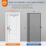 MAGZO Magnetic Screen Door Mesh 36'' x 80'', 2025 Model, Reversible Left Right Offset Opening, Polyester Material Scratch-Proof, Cat Friendly, Curtain for Sliding/Patio Doors with Strong Magnets, Grey