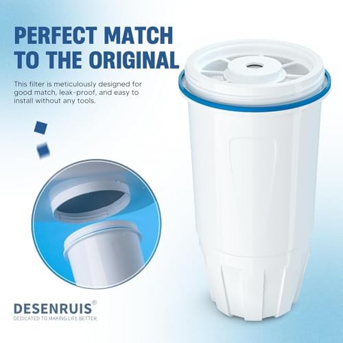 Upgraded Water Filter Replacement for Zero Pitcher and Dispenser ZR-001 ZR-004 ZP-006 ZR-017, Multi-Stage Filter System, Effectively Reducing Lead, Chromium, PFOA, and PFOS, Pack of 6, By DESENRUIS