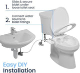 LUXE Bidet NEO 320 Plus - Patented Bidet Attachment for Toilet Seat, Innovative Hinges to Clean, Slide-in Install, Advanced 360° Self-Clean, Warm, Dual Nozzles, Feminine & Rear Wash (White)