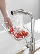 Kitchen Faucets with Pull Down Sprayer,Waterfall Kitchen Sink Faucet,Commercial Utility Stainless Steel Kitchen Faucets,Single Handle Kitchen Sink Faucet with Pull Down Sprayer for 3 Function,Brushed