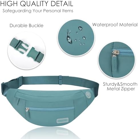 MAXTOP Large Crossbody Fanny Pack with 4-Zipper Pockets,Gifts for Enjoy Sports Festival Workout Traveling Running Casual Hands-Free Wallets Waist Pack Phone Bag Carrying All Phones