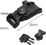 5/8 Inch Compass Flint Scraper Fire Starter Whistle Buckle Paracord Bracelet Outdoor Camping Emergency Survival Travel Kits