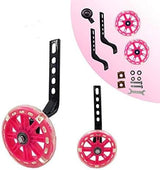 training wheels flash mute wheel bicycle stabiliser mounted Kit compatible for bikes of 12 14 16 18 20 Inch， 1 Pair