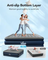 iDOO King Air Mattress with Built in Pump, 18" Raised Comfort Blow up Mattress, Upgraded Four Chamber Air Bed, Inflatable Mattress for Guests & Home, colchones inflables, AirBed, 750lbs Max