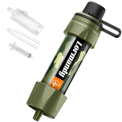 Personal Straw Water Purifier - Mini Water Filtration System, Straw Water Purification System, Portable Water Filter - Outdoor Emergency and Survival Gear for Hiking, Camping Accessories and Travel