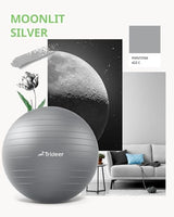 Trideer Yoga Ball - Exercise Ball for Workout pilates Stability - Anti-Burst and Slip Resistant for physical therapy, Birthing, Stretching & Core Workout, Office Ball Chair, Flexible Seating, Home Gym