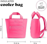 Fit & Fresh Insulated Cooler Bag, Leak Proof Waterproof Beach Cooler Backpack for Women, 18 Can Soft Insulated Cooler Tote Bag for Travel, Lunch Bag for Women, Beach Bag & Travel Bag, Hot Pink