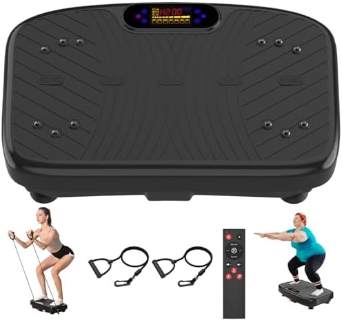 Vibration Plate Exercise Machine, Vibration Plate Platform for Lymphatic Drainage, 200 Adjustable Speeds Power Shaping Vibrating Plate Helps Weight Loss, Shaping, Max Weight 450 Lbs