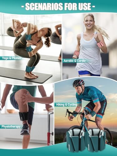 Wrist Ankle Weights Set of 2(1 lb/2 lbs Each) Adjustable Weights Training Intensity for Strength Training Walking Running Yoga Pilates Jogging for Women Men