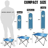 VILLEY Portable Camping Side Table, Ultralight Aluminum Folding Beach Table with Carry Bag for Outdoor Cooking, Picnic, Camp, Boat, Travel