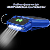 Mudder LED Clip on Cap Lights USB Rechargeable Cap Flashlight Clip Waterproof Ultra Bright Hat Flashlight Headlamp for Fishing Camping Hand Work
