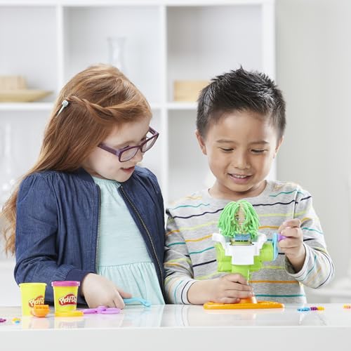 Play-Doh Buzz 'n Cut Fuzzy Pumper Barber Shop Set, Electric Buzzer, 5 Colors of 2-Ounce Cans, Preschool Toys, Christmas Gifts Girls & Boys, Ages 3+ (Amazon Exclusive)