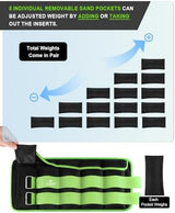 Fragraim Adjustable Ankle Weights 1-3/4/5/6/8/10/12/15/20 LBS Pair with Removable Weight for Jogging, Gymnastics, Aerobics, Physical Therapy