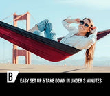 Bear Butt 2 Person Portable Hammock - Backpacking to Camping - Double Hammock for Travel & Outdoor