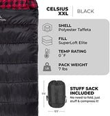 Teton Celsius XXL Sleeping Bag, Cold Weather Sleeping Bags for Adults and Kids, Camping Made Easy and Warm. Compression Sack Included, 35F, 25F, 0F, 20F Degree