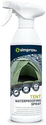 simprax® Tent Waterproofing Spray - Certified Eco-Friendly, UV-Stable & Biodegradable Waterproof Spray | Made in Germany | Waterproofing Spray Enhances Water-Repellency for Tent & Technical Textiles